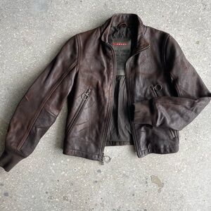 Women’s VTG 2000’s PRADA Brown Leather Jacket 00’s